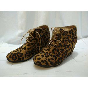 Love Mark Safari Cheetah Leopard Print Ankle Boot